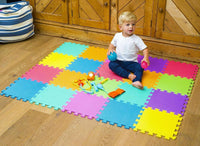 Kangler kids puzzle play mats, 20 colorful interlocking foam floor tiles with borders - view 2