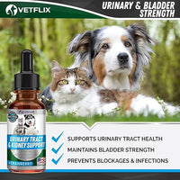 Cranberry Dog & Cat UTI Treatment - Best UTI for Pets - Made in USA - Dog & Cat Kidney Support - Cat Bladder Drops - Pet Immune Health Supplement - Marshmallow, Dandelion Root, Pumpkin Seed - 2 Fl Oz
