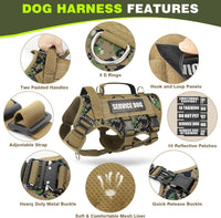 WINSEE Tactical Dog Harness with Dog Leash - Large / Camo Forest - image 3