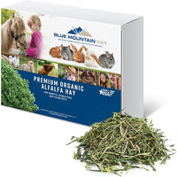 Blue Mountain Hay High-Altitude Hay - Organic Alfalfa, 25lb - High Protein, Fiber & Mineral-Rich - Soft, Leafy, High Leaf Retention - Ideal for Goats, Rabbits, Guinea Pigs & Other Small Animals
