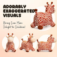VangeBow inflatable plush giraffe animal hopper with four-legged base - view 6