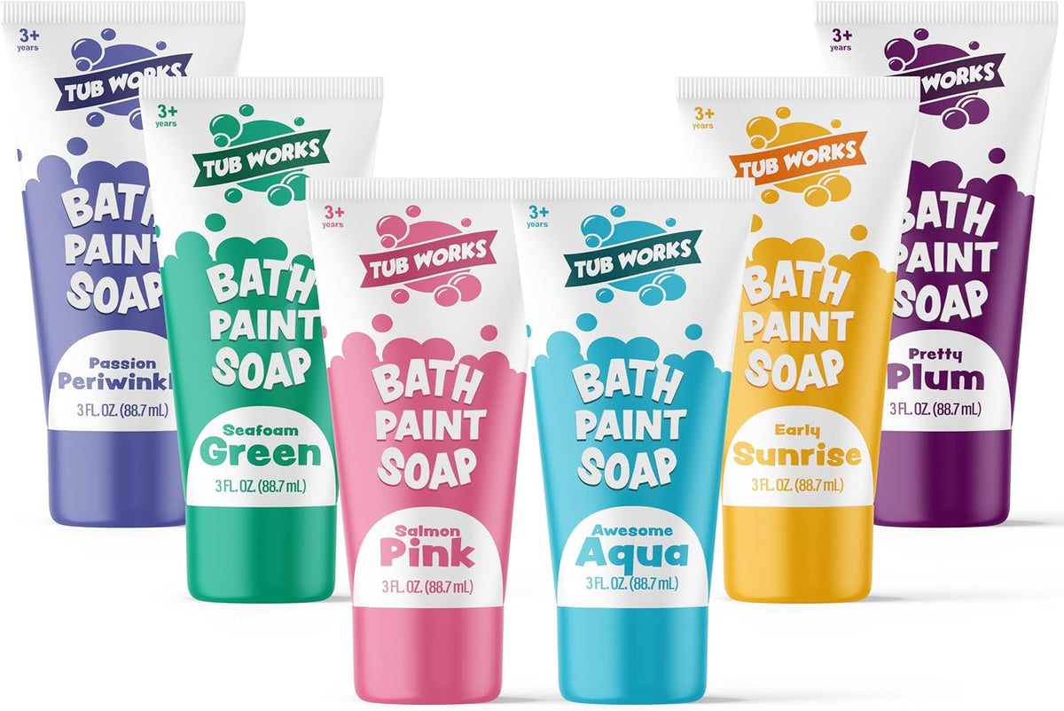 Tub Works Bath Paint Soap Bath Toy, Classic 6 Pack, Non-Toxic - Pastel