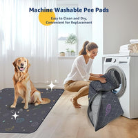 LOOBANI Pee Pads for Dogs Washable: Reusable Puppy Whelping Pads Waterproof 31" x 36", 2 Pack Absorbent and Non-Slip Dog Training Pee Pads for Crate, Playpen, Floor, Grey