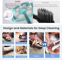 Dog Tooth Brushing Kit,3-in-1 Dog Teeth Cleaning Tools,Ultrasonic Electric Toothbrush & Plaque Remover for Dogs with Water Flosser for Teeth,2 Modes & 3 Intensity Levels,IPX7,1100mAh Battery