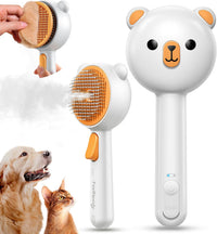 Cat Steam Brush, Brushes for Indoor Cats with Release Button - Orange