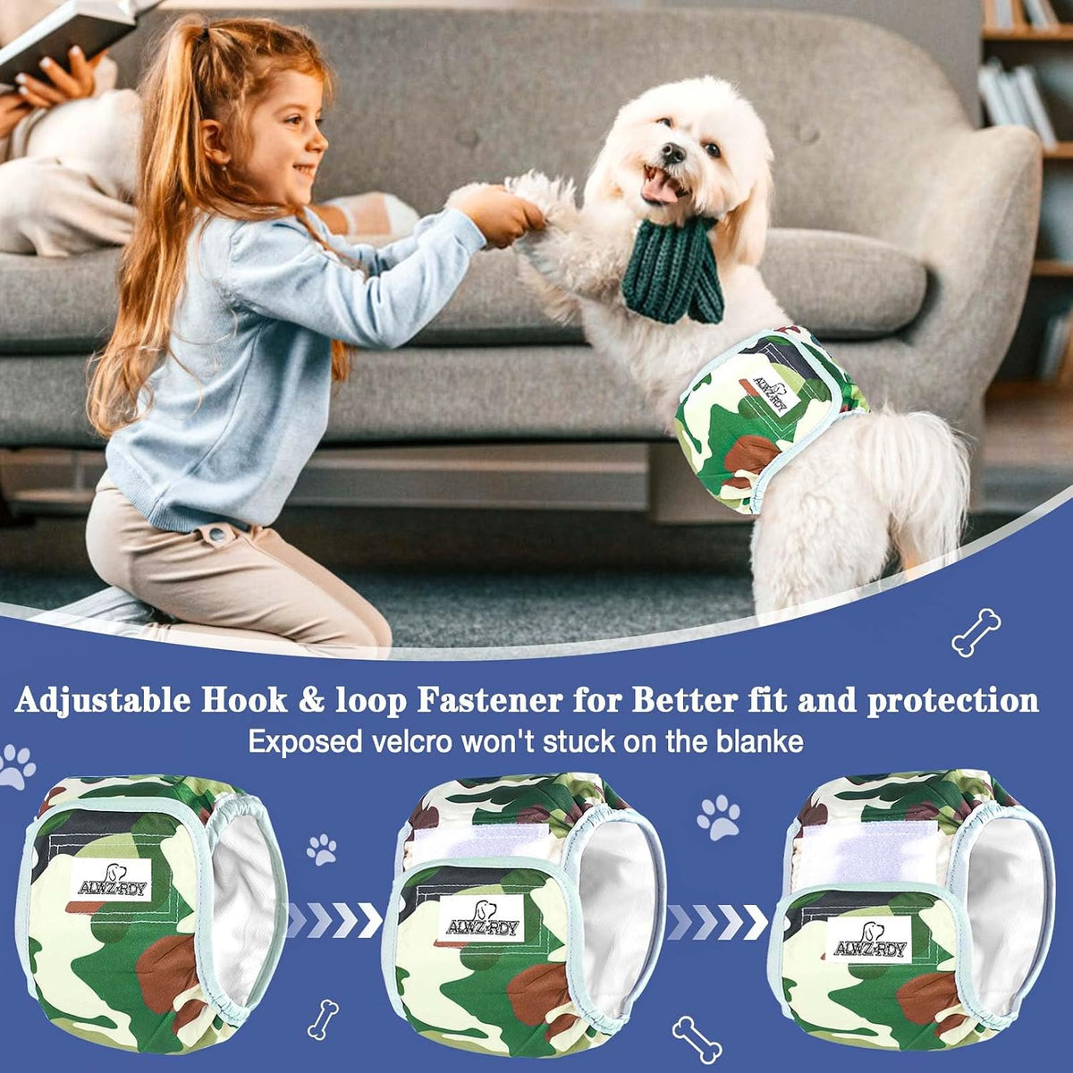 Belly Bands for Male Dogs 5 Pack Washable Dog Diapers Reusable Male - Small - image 3