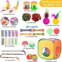 33Pcs Cat Toys Pack for Indoor Cats Kitten, with Cube Tunnel – Essentials for Cats - Game Tunnel Toy Set - For Cats Over 12lbs - image 2