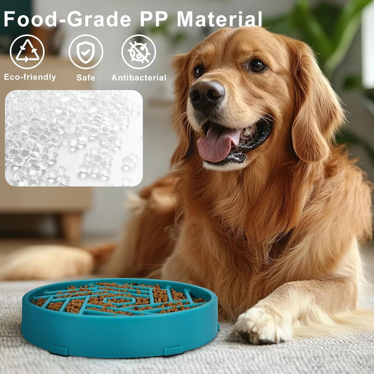 TOBYTO Slow Feeder Dog Bowls Large Medium Breed - Dark Green - image 2