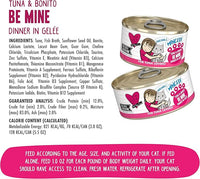 Weruva BFF Minced Natural Wet Cat Food, Tuna and Bonito Be Mine in Gelee, 5.5oz Can, Pack of 24