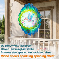 Rooster Metal Wind Spinners - Vivid Hummingbird / 12 Inch - image 2