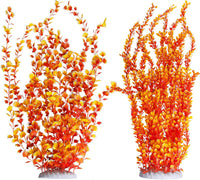 23" Tall Aquarium Plastic Plants - Orange（style B）