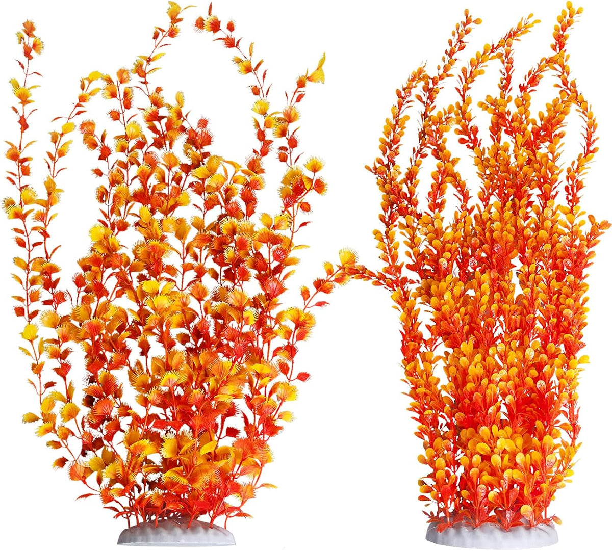 23" Tall Aquarium Plastic Plants - Orange（style B）