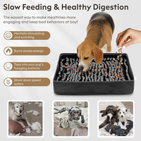 Snuffle Mat for Dogs, Dog Puzzle Mat, Interactive Dog Toys for Enrichment,Sniff Mats with Non-Slip Backing,Suitable for Breeds and Sizes of Dogs (Black, 17" X 15")