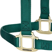 Weaver Equine Nylon Horse Halter, Triple-Ply Cheek Design, Original Non Adjustable Halters for Horses, Equine Tack,Average Size, Black