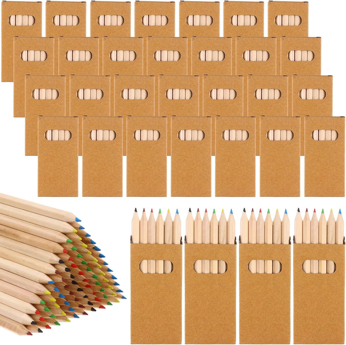 TBoxBo mini colored pencils in small paper boxes of 6, 900 pencils in bulk - view 3