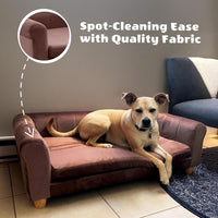 CRITTER SITTERS 42-in. Elegant Navy Faux-Velvet Rectangular Dog Sofa - image 2
