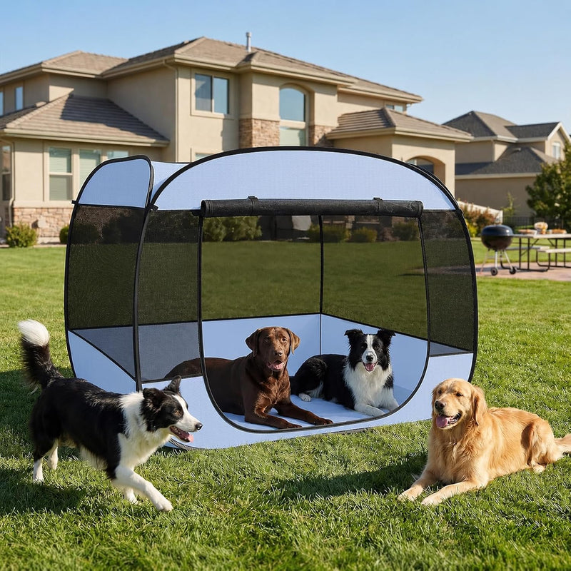 XXLarge Popup Portable Dog Houses - Gray / XLarge, 5.3' x 5.3' x 4'H