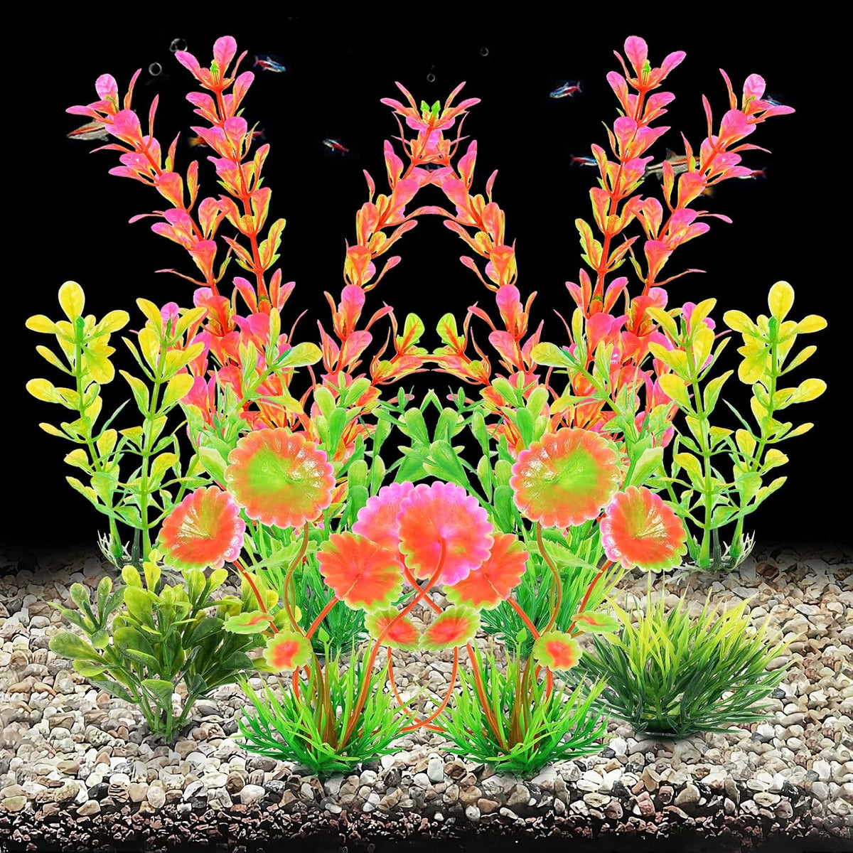 AQUANEAT Artificial Fish Tank Plants - Pink - image 2