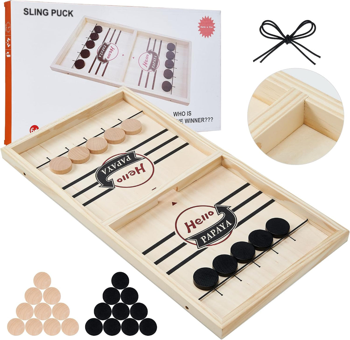 HELLO PAPAYA Fast Sling Puck Game - X-Large