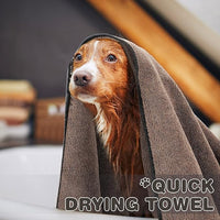 Chumia 4 Pack Dog Towels for Drying Large Microfiber Grooming Tools Absorbent Soft Bath Supplies with Embroidered Paw for Small Medium Pet Products(30 x 50 Inch,Brown)