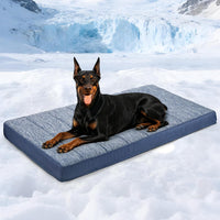Dog Cooling Mat for Large Dogs, 35"x23" Memory Foam Pet Pad – Essentials for Dogs - Wander Blue / 47"L x 29"W x 3"H