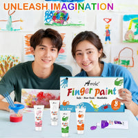 AROIC 8PCS Washable Finger Paint, Non-Toxic Finger Paints – Fun for Kids & Family - 8 Colors (1.05oz) - image 3