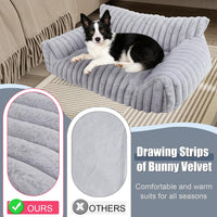 Cute Dog Couch for Medium Large Dogs, Dog Cat Couch Sofa - Large(36x27x10") / Grey - image 4