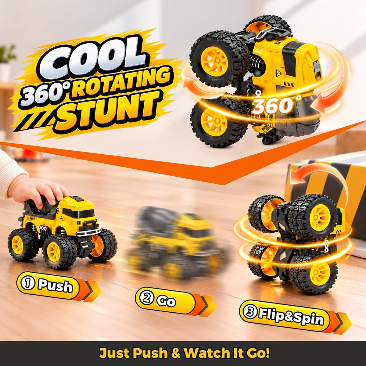 4 Pcs Construction Monster Truck Toys - image 3