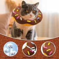 Cat Cone Collar Soft, Adjustable Cat Recovery Collar for Small Medium Large Cats, Cute Donut E Collar After Surgery, Cone for Cats to Stop Licking Kitten Cones (Donut Brown, Medium)