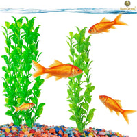 SunGrow Plastic Aquarium Plant Set, Resin Aquarium Decor - Natural Green / 3 pcs - image 4