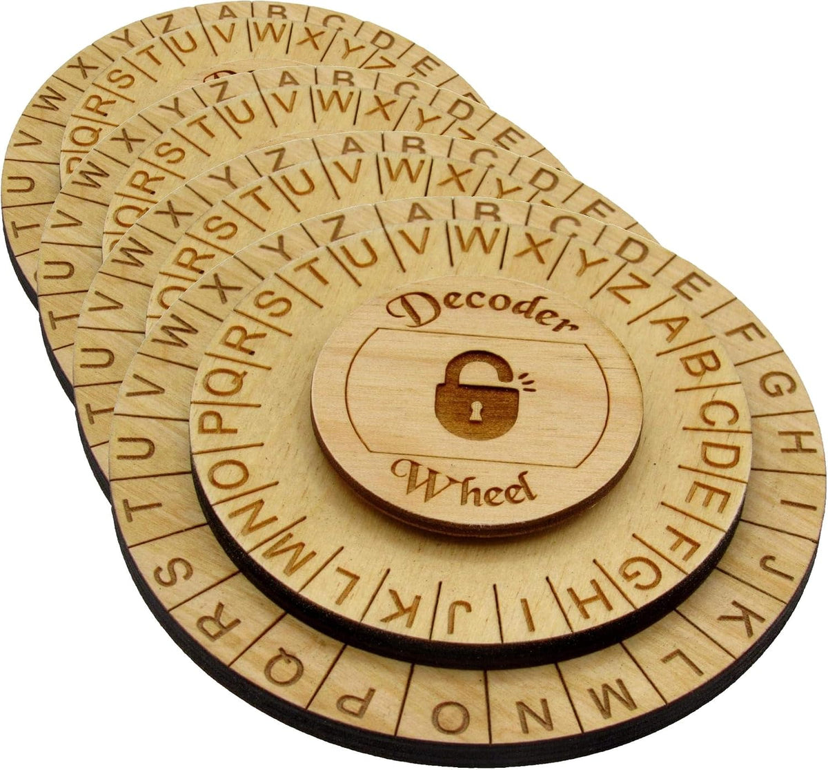 Creative Escape Rooms Hide and Seek laser engraved cipher wheel decoder, 2 pack - view 7