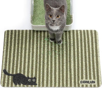 Conlun Cat Litter Mat Litter Trapping Mat - Green Stripe