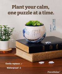PieceRelax Unique 3D Puzzle Planter, 80 Plastic Pieces [K1101] - Hokusai - the Great Wave of Kanagawa - image 2