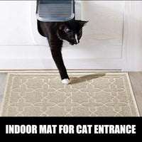 Yimobra Cat Litter Mat, 24"x20" Litter Mat with Litter Lock Mesh, Soft Cat Litter Mat Litter Trapping Mat, Easy to Clean, Non-Slip, Water Resistant, Litter Free Floors, Beige
