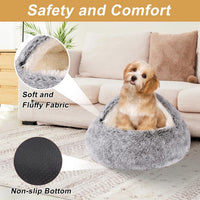 Cat Bed Cave, Cat Beds for Indoor Cats, Washable Hooded Cat Beds - 20.0"L x 20.0"W x 12.0"Th / Grey - image 4