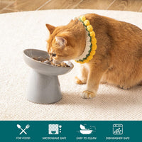 vancasso Ceramic Slow Feeder Cat Bowl - Grey - image 3