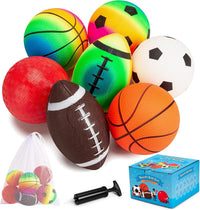 Soft Sports Balls for Kids - 7 Inflatable Balls 5"