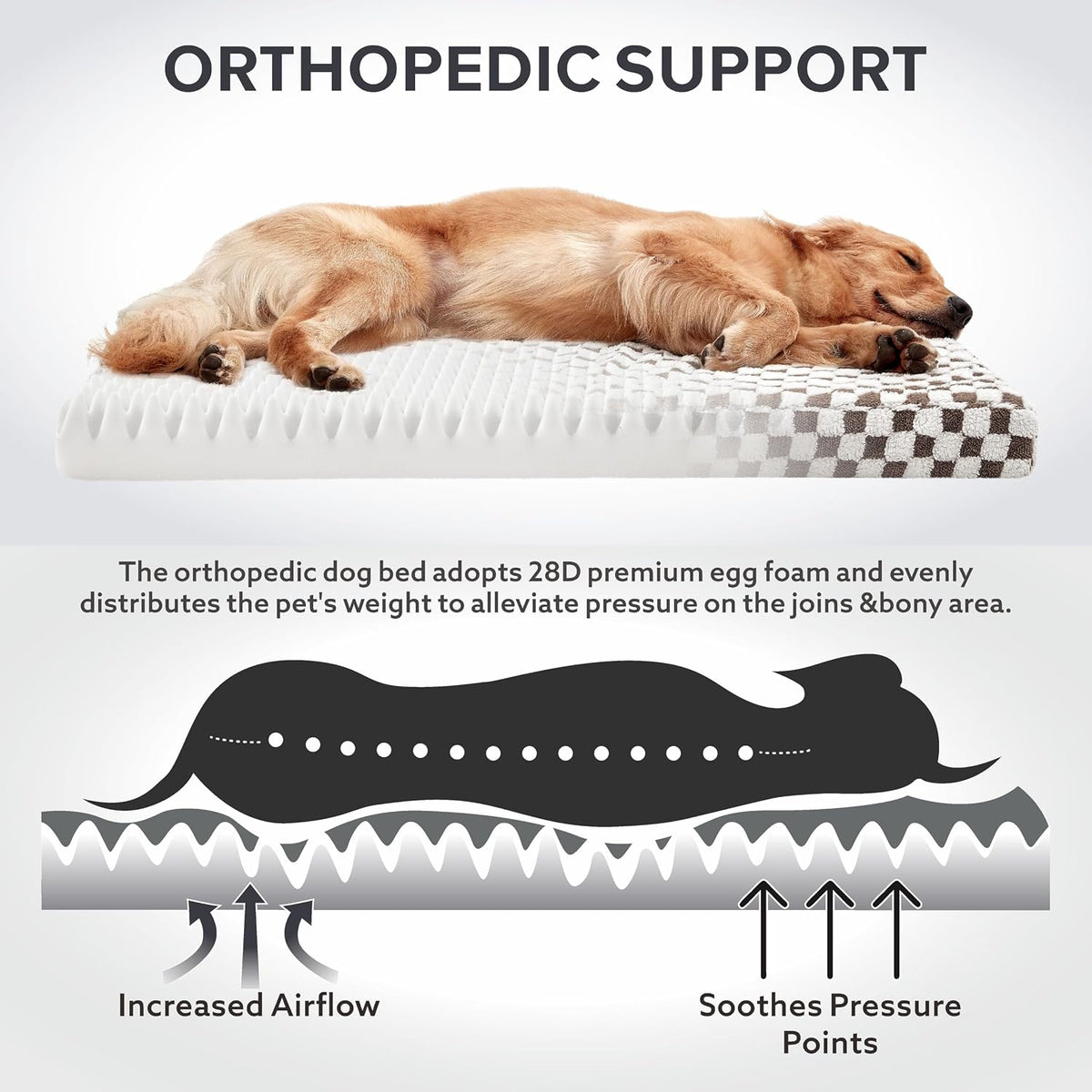 JOEJOY Dog Bed for Large Dogs - XL (47x29) / Coffee - image 3