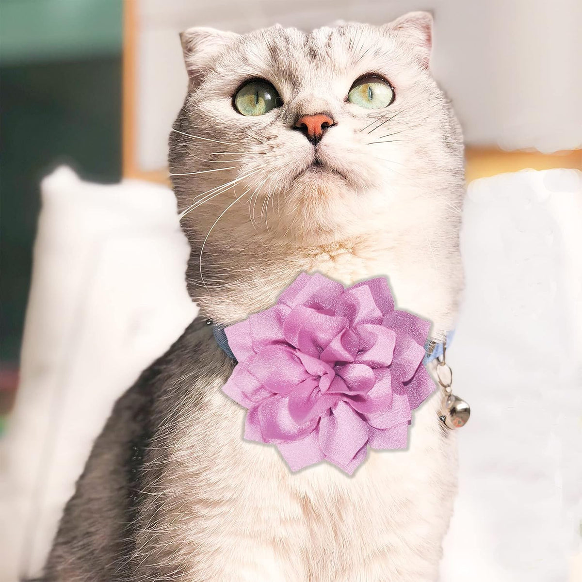 Dog Collar Flowers Attachement Bow Tie Accessories for Pet Grooming - Pink - image 2