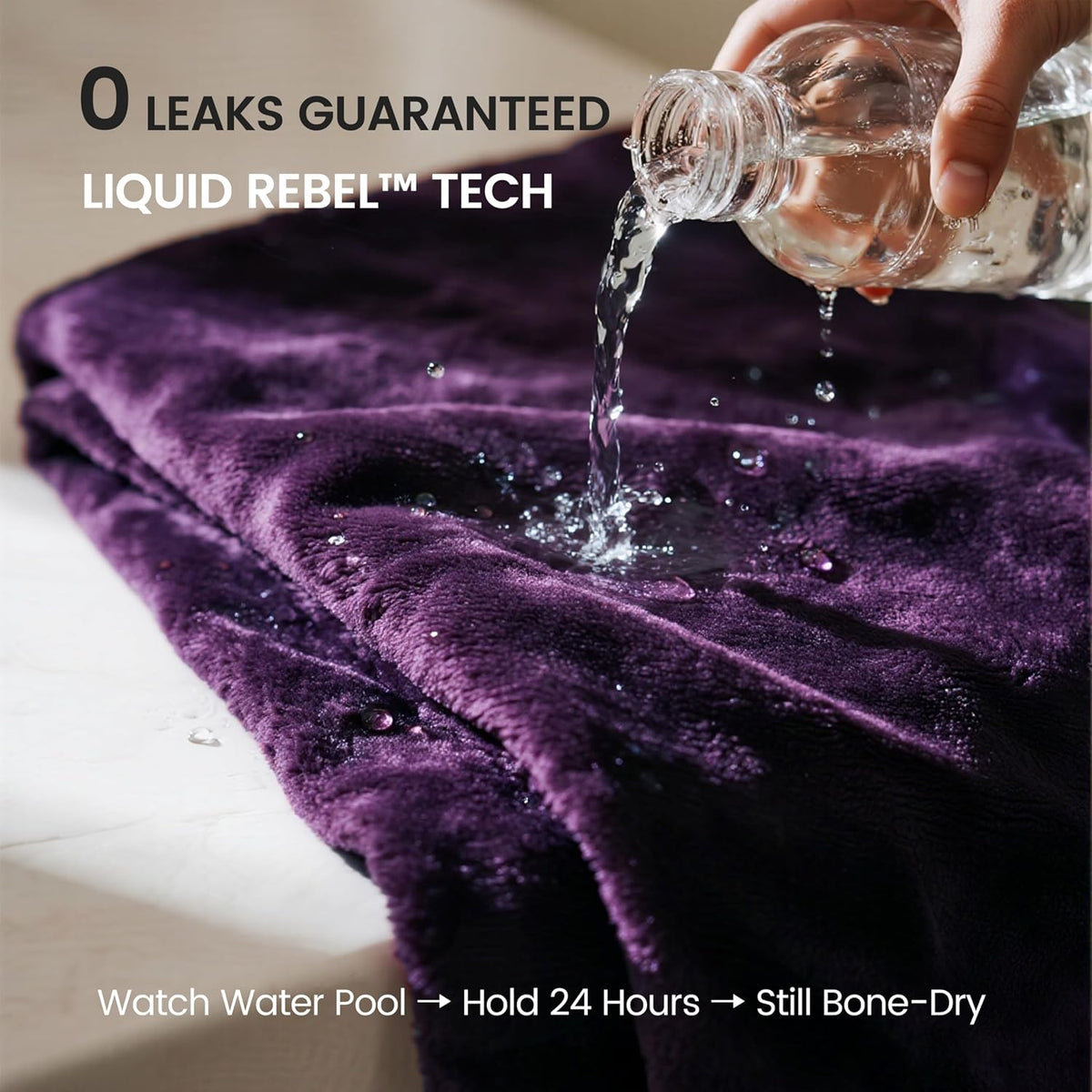 Waterproof Blanket for Bed Couch, Sherpa Fleece Throw, 50x60 – Essentials for Dogs - 50x60 inches / Dark Purple - image 2