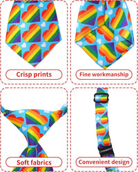 PET SHOW 10 Pack Pride Month Dog Ties Neckties for Large Medium Dogs Rainbow Neck Ties Bowties Girl Boy Pets LGBT Costumes Dog Adjustable Holiday Grooming Accessories Wedding Party Gift Favor