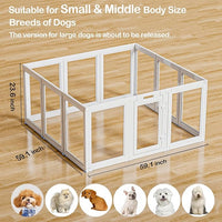 Clear Acrylic Dog Playpen Transparent Dog Playpen Indoor, Easy Assemble Clear Pet Pen for Puppy Bunny Cat Pig, Sturdy & Easy Cleaning Plastic Dog Puppy Fence (23.6" H, 12PCS)