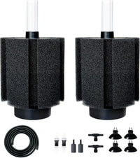 2 Pack 60-70 Gal Aquarium Sponge Filter with Air Stone – Essentials for Fish - Medium(2 Pack) for 50-80 Gallon