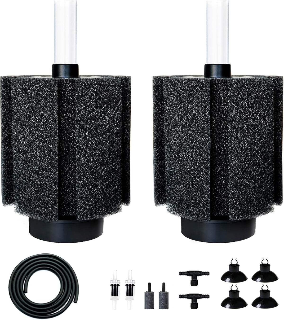 2 Pack 60-70 Gal Aquarium Sponge Filter with Air Stone – Essentials for Fish - Medium(2 Pack) for 50-80 Gallon