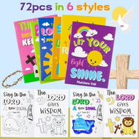 24Pcs Bible Coloring Books Religious Theme DIY Color-in Pages – Fun for Kids & Family - Bible - Style A (72Pcs) - image 2