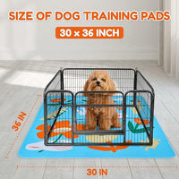 BurgeonNest Washable Pee Pads for Dogs, 2 Pack 30''x36'' Super Absorbent, Leakproof & Non-Slip Reusable Potty Pads for Dogs, Puppy, Playpen, Crate, Whelping Box, Potty Training, Blue