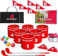 BucketGolf 6 hole backyard golf game bundle with clubs and carry bag - view 3