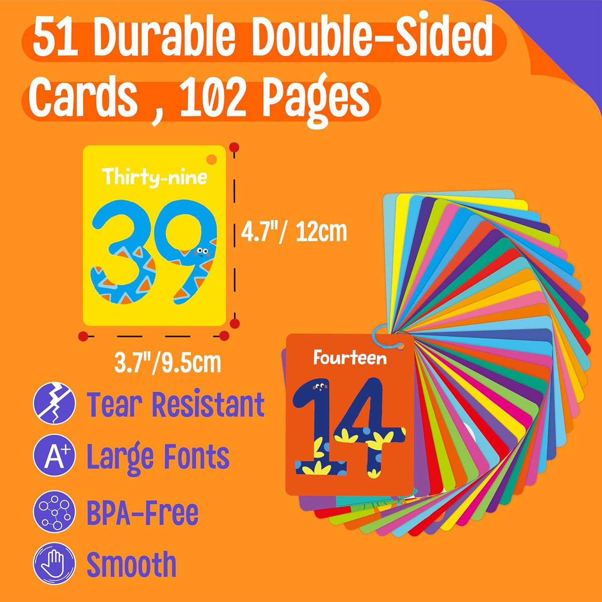 SpriteGru Spanish flashcards for toddlers with colorful cartoon images on rings - view 14