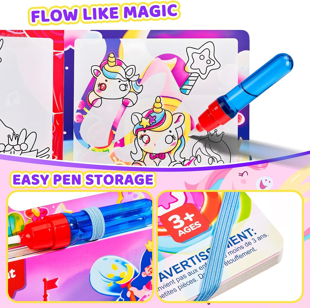 JoyCat Farm Water Coloring Book for Toddler Kids, 13 Pages - Unicorn - image 4