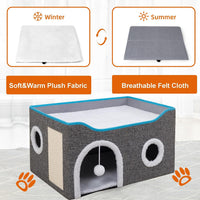 Loyareal Cat Houses for Indoor Cats - L / Light Grey - image 4